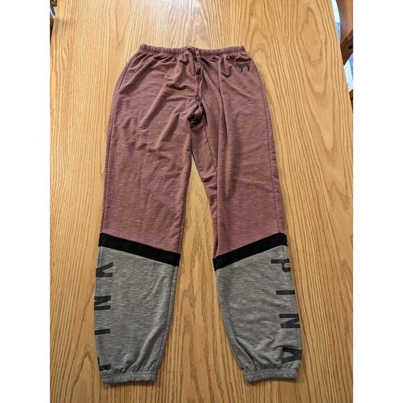 PINK NWT Woman's Size Small Maroon & Grey Casual Pant Sweatpants - Picture 2 of 5